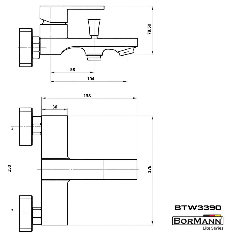 Μπαταρία Λουτρού Πλήρης Fiona BTW3390 Bormann 049708 Μπαταρία λουτρού πλήρης Fiona BTW3390 Bormann, μοντέρνου σχεδιασμού με χειριστήρια ανάμειξης και ντους χειρός.
